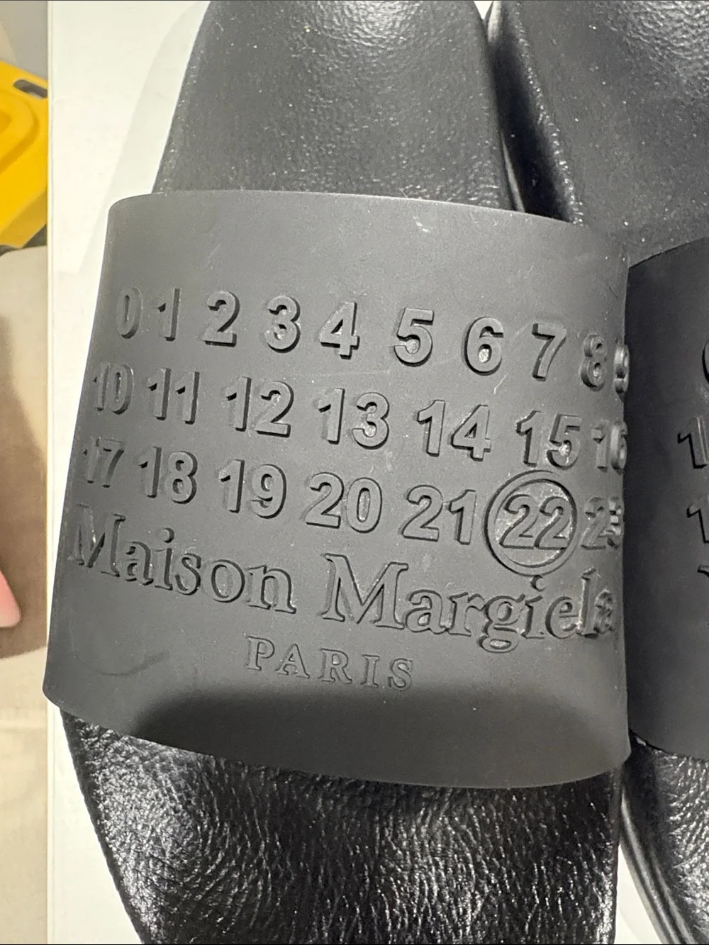 Maison Martin Margiela Black Logo Slide Sandals
